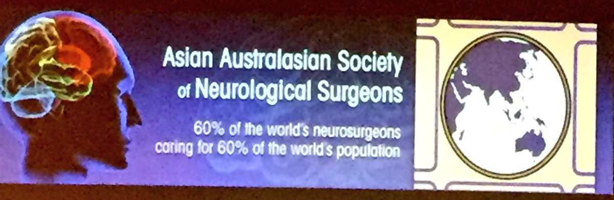 drruthmitchell's tweet photo. The Asian Australasian Society of Neurological Surgeons represents 60% of the world's neurosurgeons looking after 60% of the 🌎 #CINS16 https://t.co/a08tbEWp3b