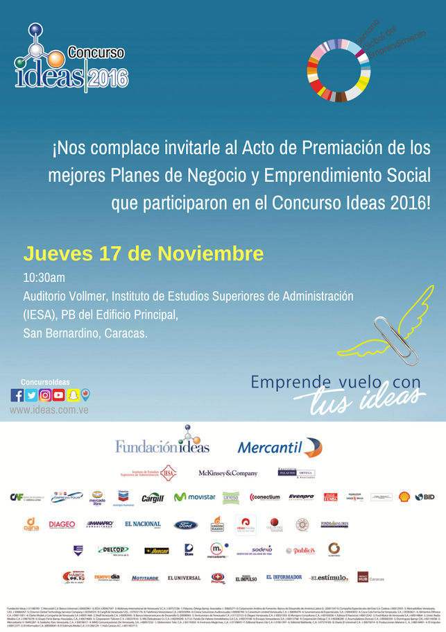 PagoFlash's tweet photo. Mañana #Jueves será la premiación del @ConcursoIdeas  Presencia el inicio de muchos proyectos para hacer crecer el país que queremos. https://t.co/3RePNrugiH
