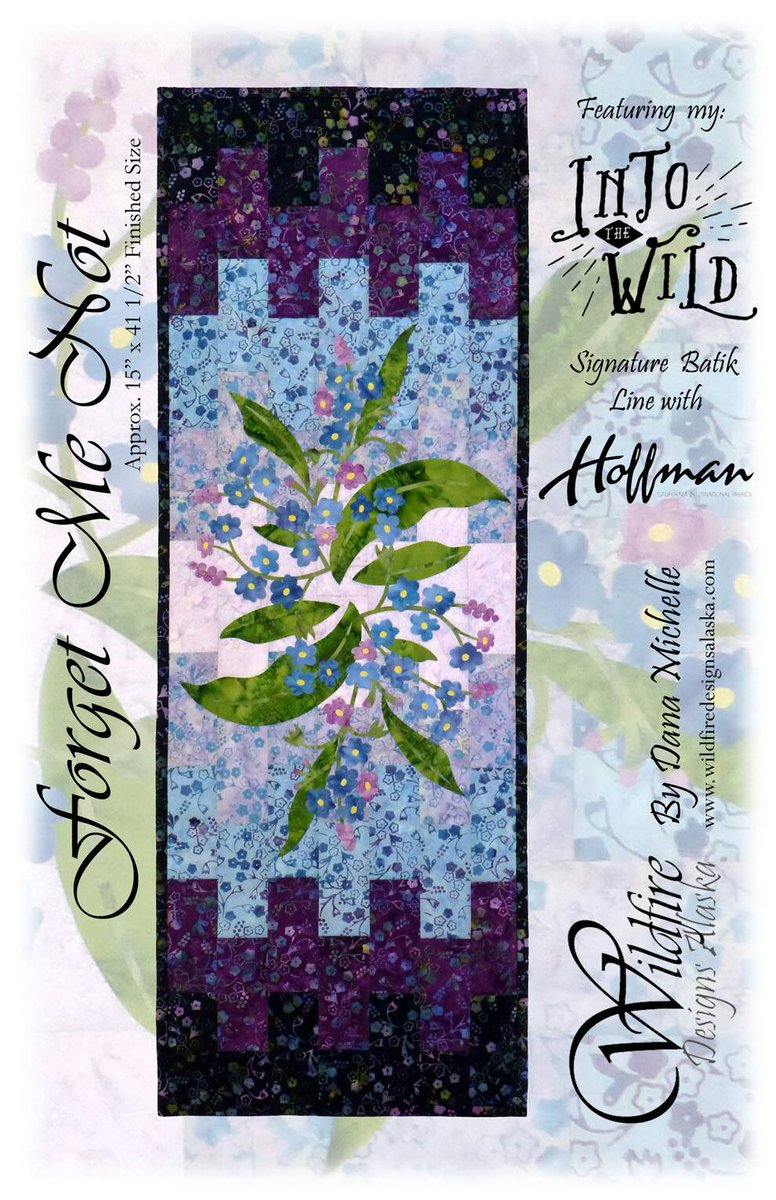 WildfireAK's tweet photo. Forget Me Not. New tablerunner pattern using my signature batik line, available Jan 2017. https://t.co/pgTs97ucPa