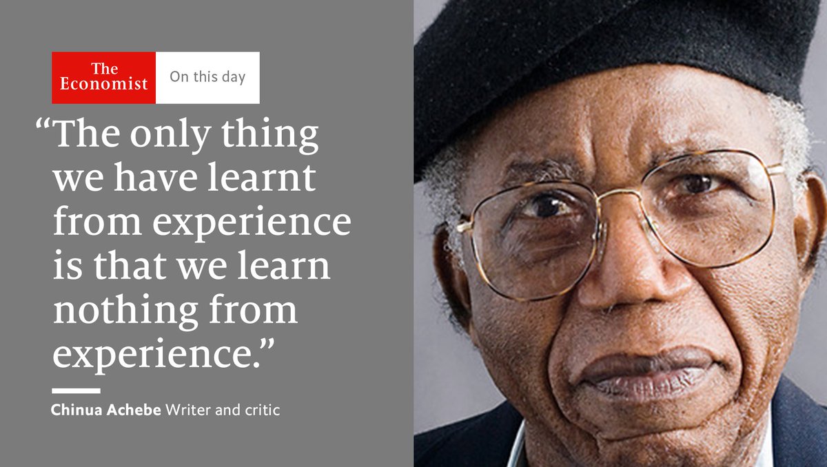 Africa's greatest storyteller, Chinua Achebe was born #OnThisDay 1930 econ.st/2f3tiN5