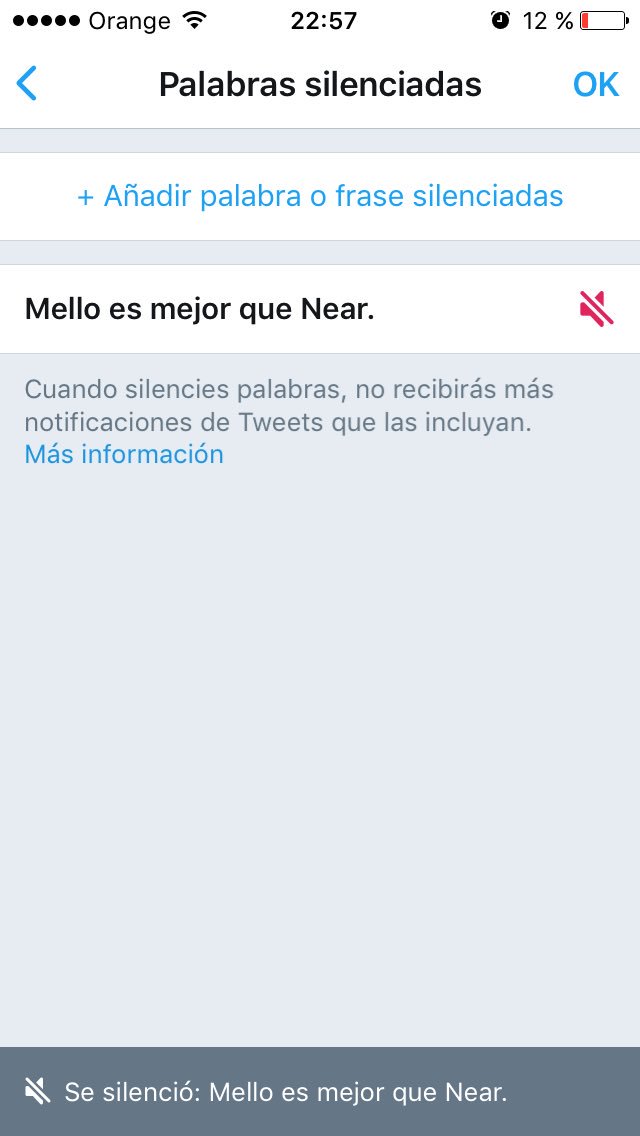 NearDN13's tweet photo. Está muy bien esto de poder silenciar palabras, etiquetas, frases... https://t.co/ZqZWH7wFz5