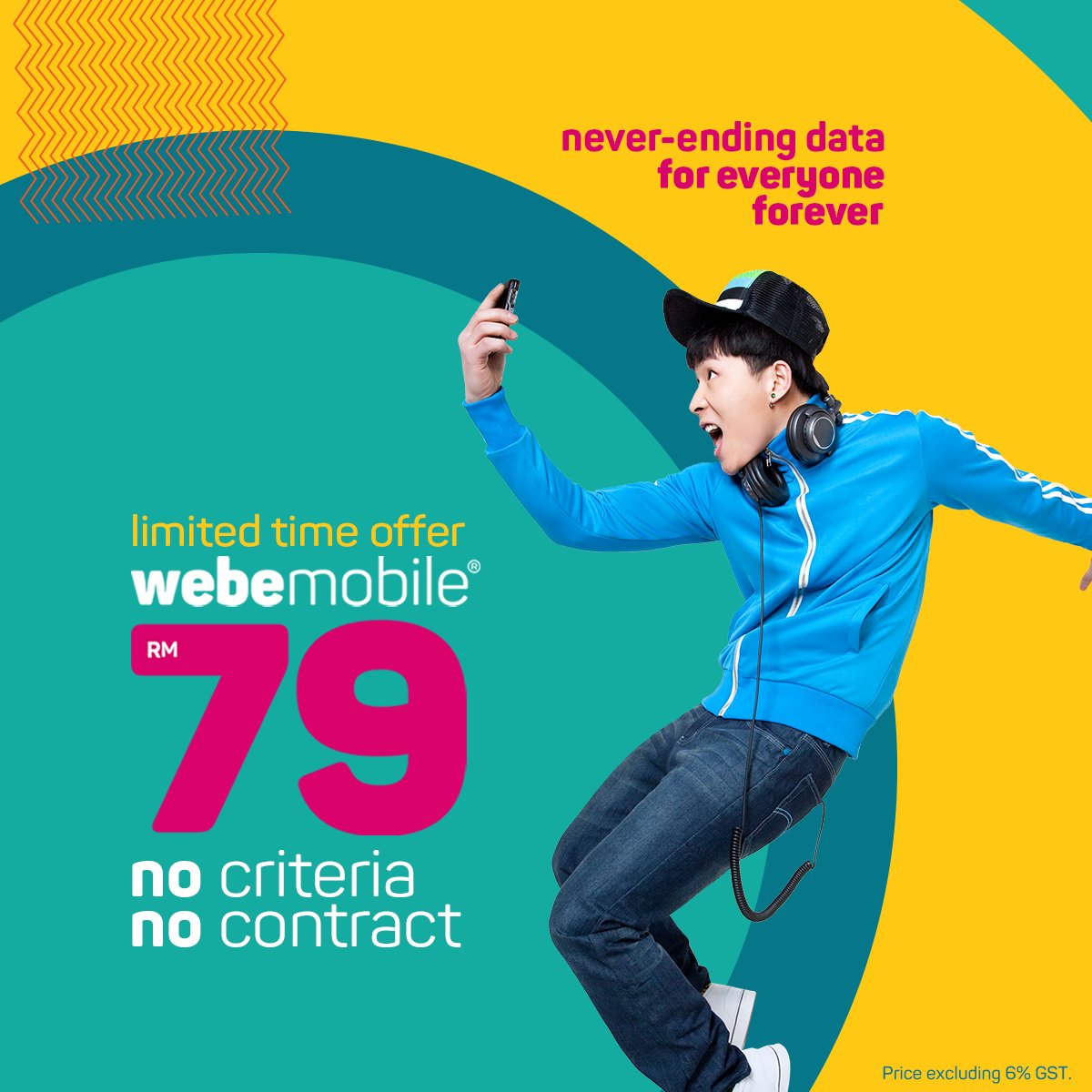 Lya_sulia's tweet photo. Tawaran ini adalah masa terhad
#webenow hanya RM79 untuk sesiapa sahaja
Tanpa kriteria. Tanpa kontrak untuk data tanpa had
#webemobile https://t.co/Q0zS8PSSFu