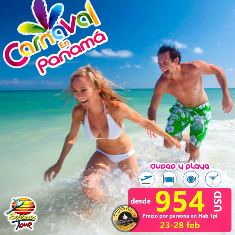 ExplorerTour_ec's tweet photo. Reserva desde para #Carnaval 2017 en Panamá al mejor precio sólo en #ExplorerTour., NO DEJES AL ÚLTIMO, ☎ 2508871 / 0999463647 
@EcuProm https://t.co/oSaIgd1cLc