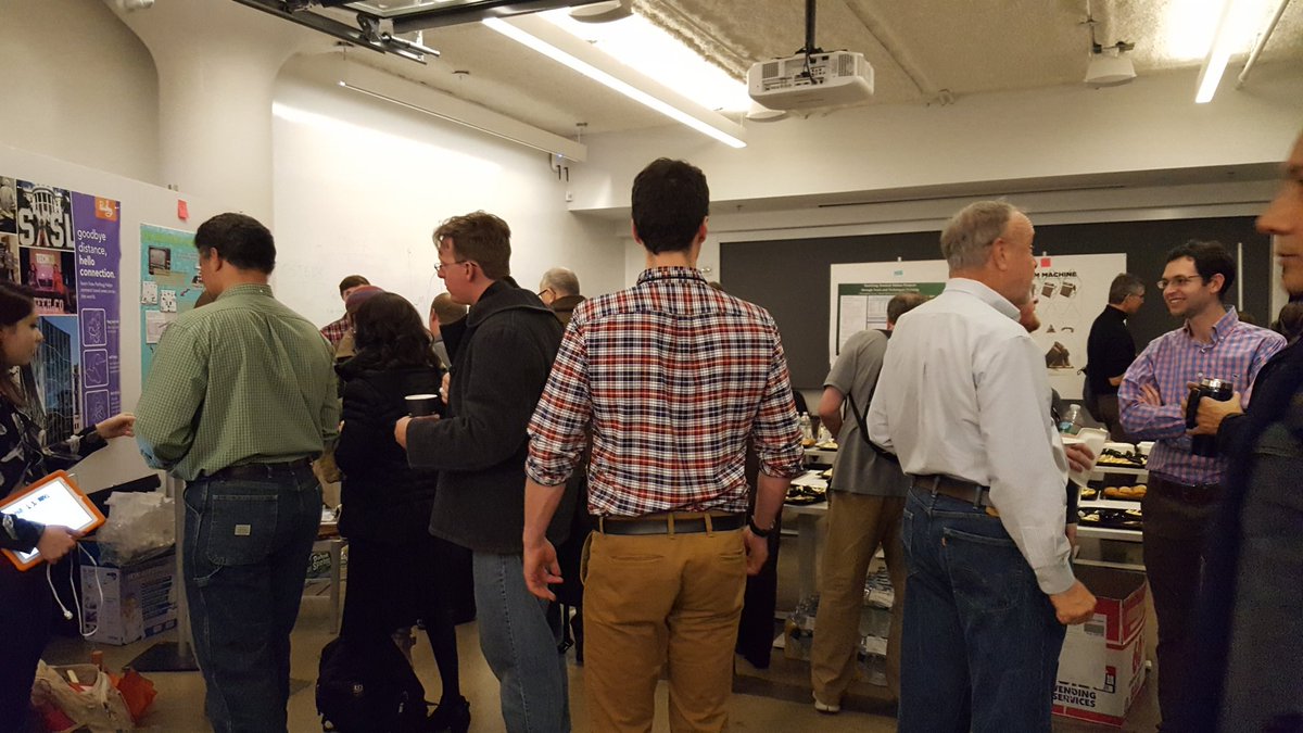 ekoprucki's tweet photo. The mosh pit - I mean poster session - in @EshipMIT last night (They have a garage door too!) #isam2016 @polskycenter https://t.co/uUEMWqiAfv