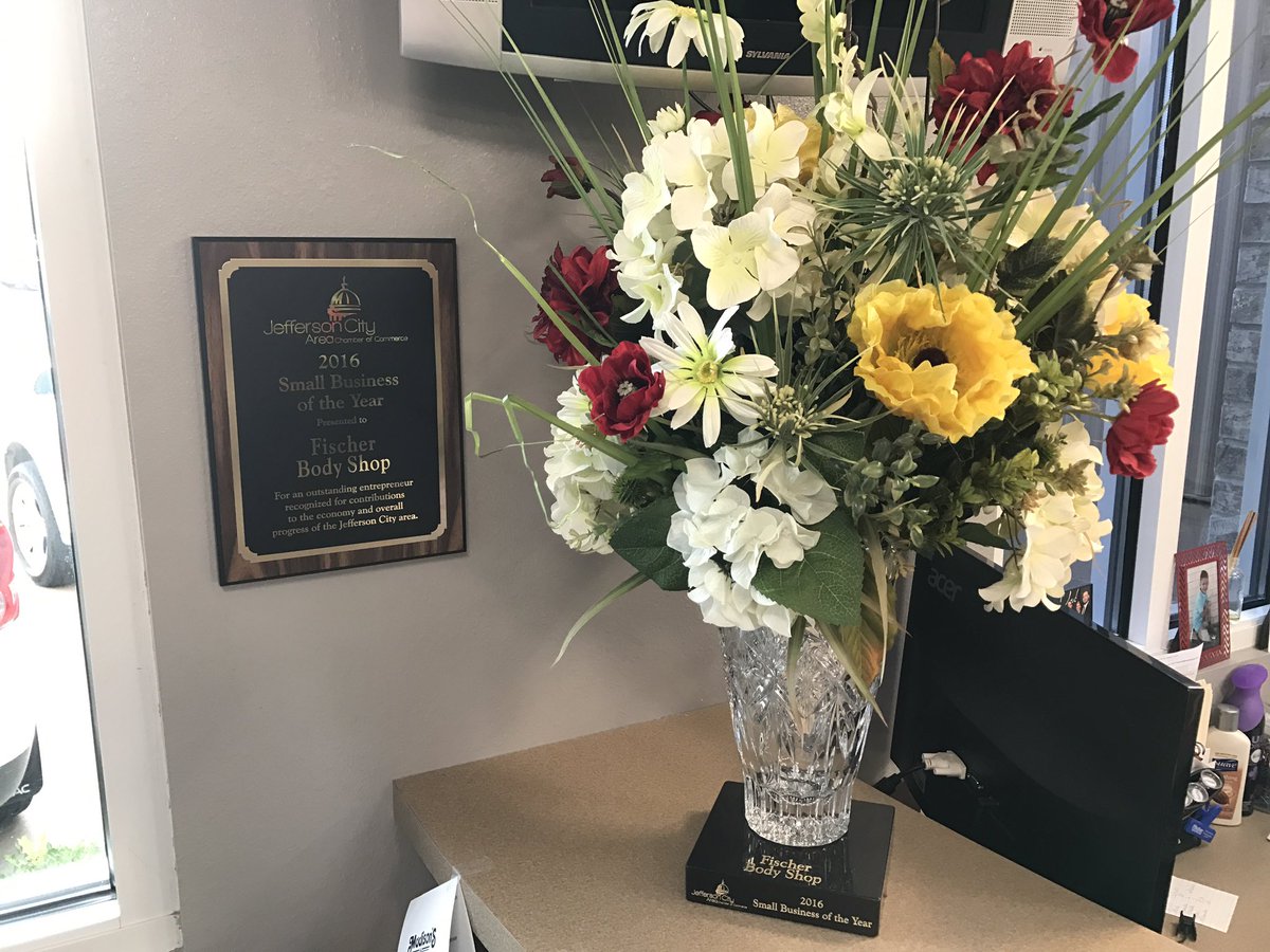 Thank you Jefferson City!!! 2016 Small Business of the Year.  Still hasn't fully set in.  #ThankYou #smallbusinessoftheyear #fischerbodyshop