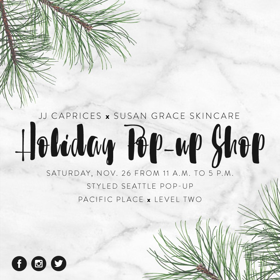 GossipGlamour's tweet photo. #ShopLocal and RSVP now for the @SusanGraceSkin x @jjcaprices holiday pop-up shop on Small Business Saturday! https://t.co/8aWjHP6a9X https://t.co/HnjnK1KwRd