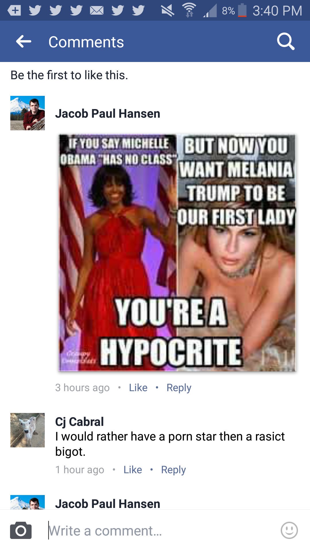 Michelle Obama Captions - X ä¸Šçš„Jacob Paul Hansenï¼šã€ŒWhen stating michelle obama has no class, pro trump  supporter mistakes Ivanka trump as porn star https://t.co/23Lz9gq5Vhã€ / X