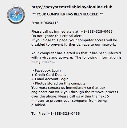 evira's tweet photo. Typical pop up #scam. Never call or pay for this help. Use ctrl-alt-delete or force quit browser, clear out all cookies &amp; should be fine. https://t.co/WTBcKslKe9