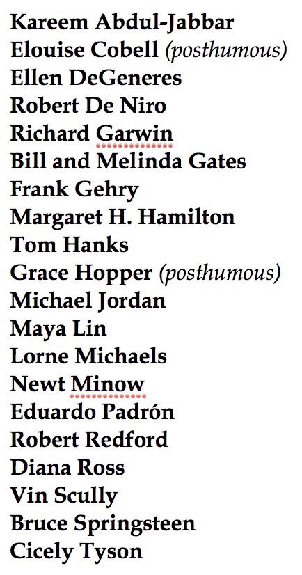 DMVFollowers's tweet photo. President Obama has named 21 recipients of the Presidential Medal of Freedom including Michael Jordan, Tom Hanks and more. https://t.co/uYlj2v19WM