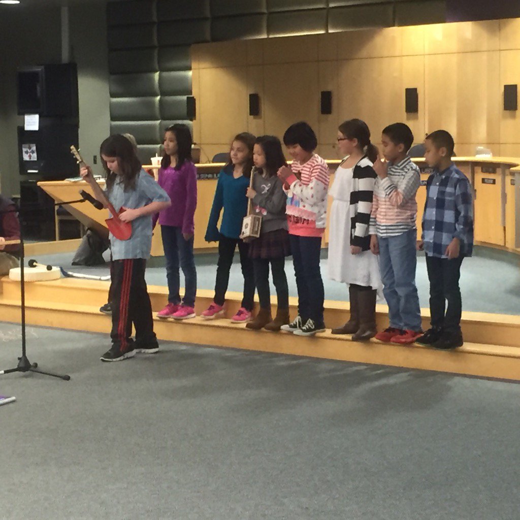 Van Asselt  signing Nat. Am./African songs, playing innovative one of a kind instruments at Board mtg <a href="/seapubschools/">Seattle Public Schools</a>