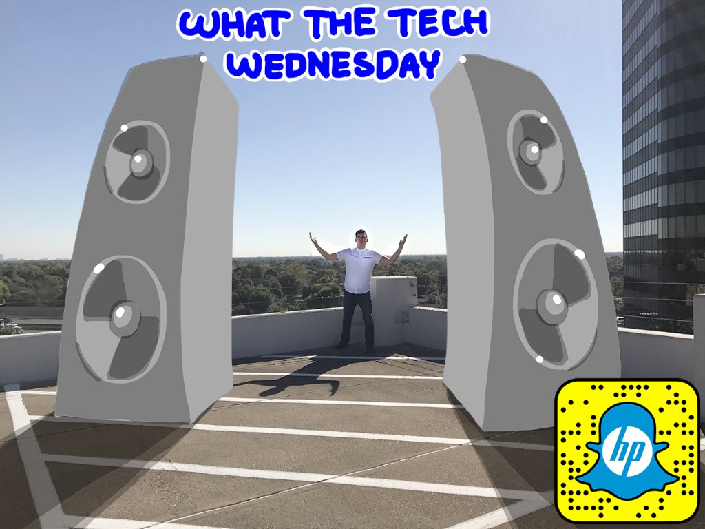 HP's tweet photo. Today, we’re turning it up to 11 and talking all about speakers. Learn more on Snapchat now! https://t.co/sQBimG322q https://t.co/PEpl3Bf0aT