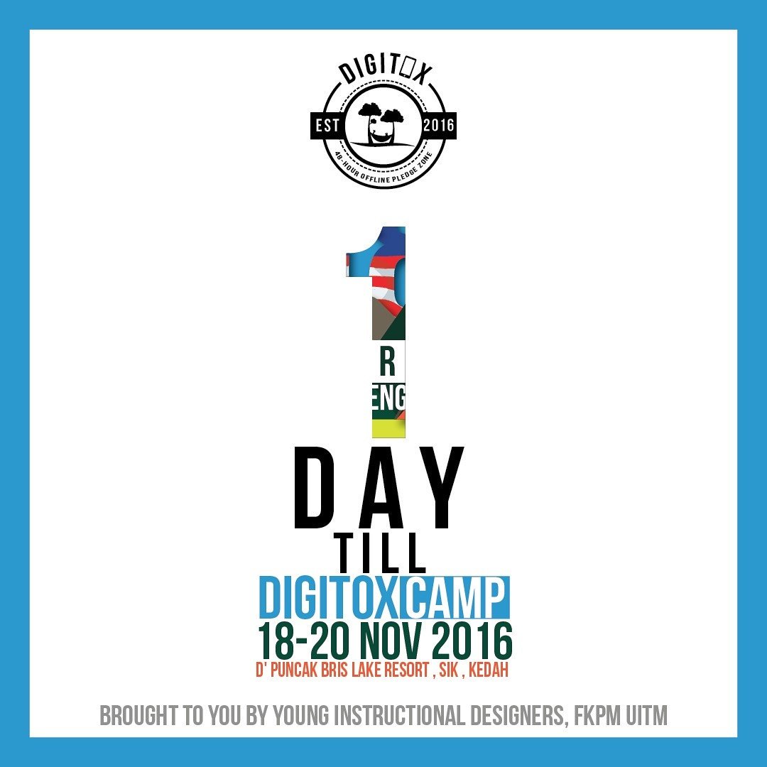 DIGITOX2016's tweet photo. Today marks #1daysuntil Digitox Camp at D' Puncak Bris Lake Resort,Sik Kedah 📅📌
#Digitox16
#mc246wetrain
#mc247wecare
#mc248weappreciate https://t.co/YnrRqr2MP9