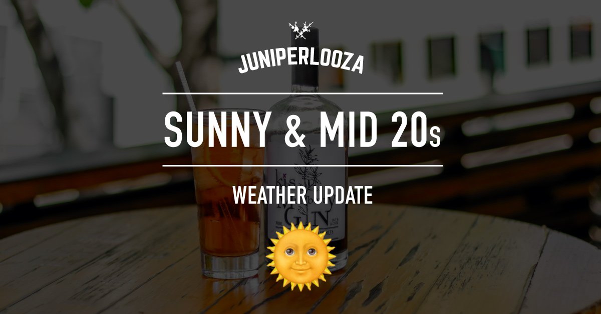 Even Melbourne weather is ready for #Juniperlooza Sat 23c, Partly cloudy &amp; Sun 25c, Sunny. 😎☀️  ow.ly/HGAh306fwSX