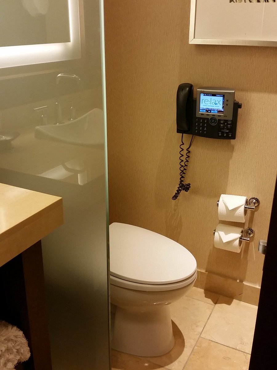 mtn_yote's tweet image. This hotel has better phones in the bathroom than I do at work! #ColorDisplay