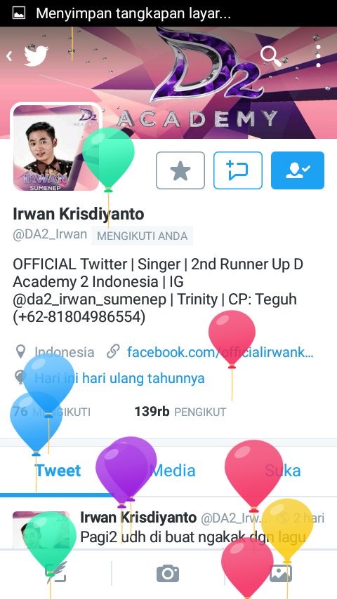 Selamat ulang tahun ya bang <a href="/DA2_Irwan/">Irwan Krisdiyanto</a>  semoga panjang umur dan makin sayang sama IrwanQu #HBDIRWAN23TH