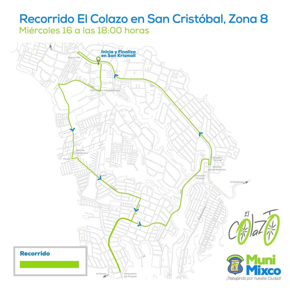 MuniMixco_'s tweet photo. Se realiza en esta noche #ElColazo en San Cristóbal zona 8 de #Mixco recorrido 15 kilómetros https://t.co/0pZ8sdIkR3