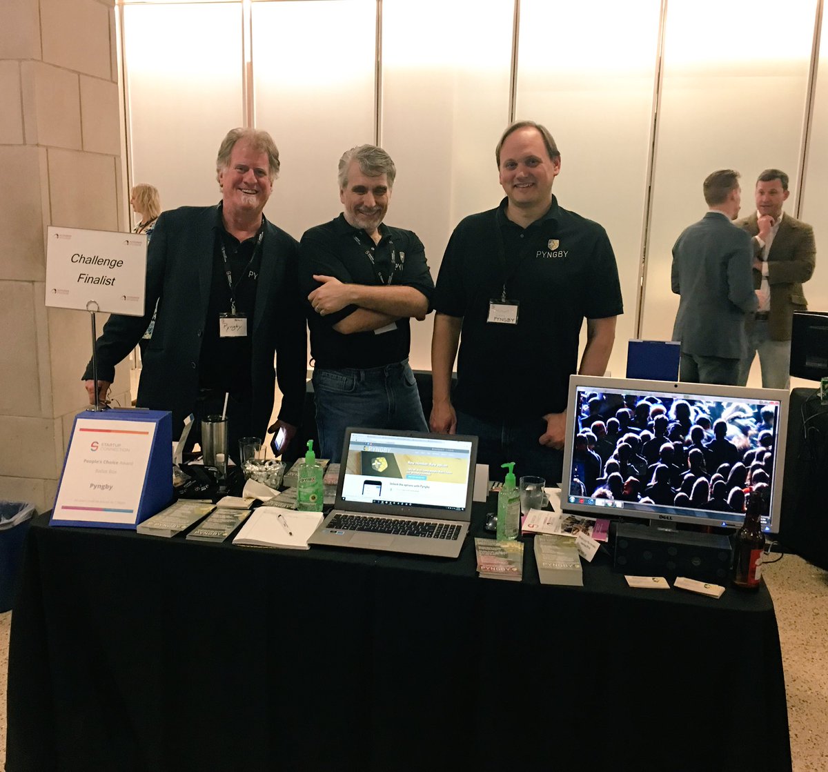 AccelerateSTL's tweet photo. Check out #AccelerateChallenge finalist @Pyngby set up on the third floor tonight. #SCSTL16 https://t.co/l5aS6hQq9R