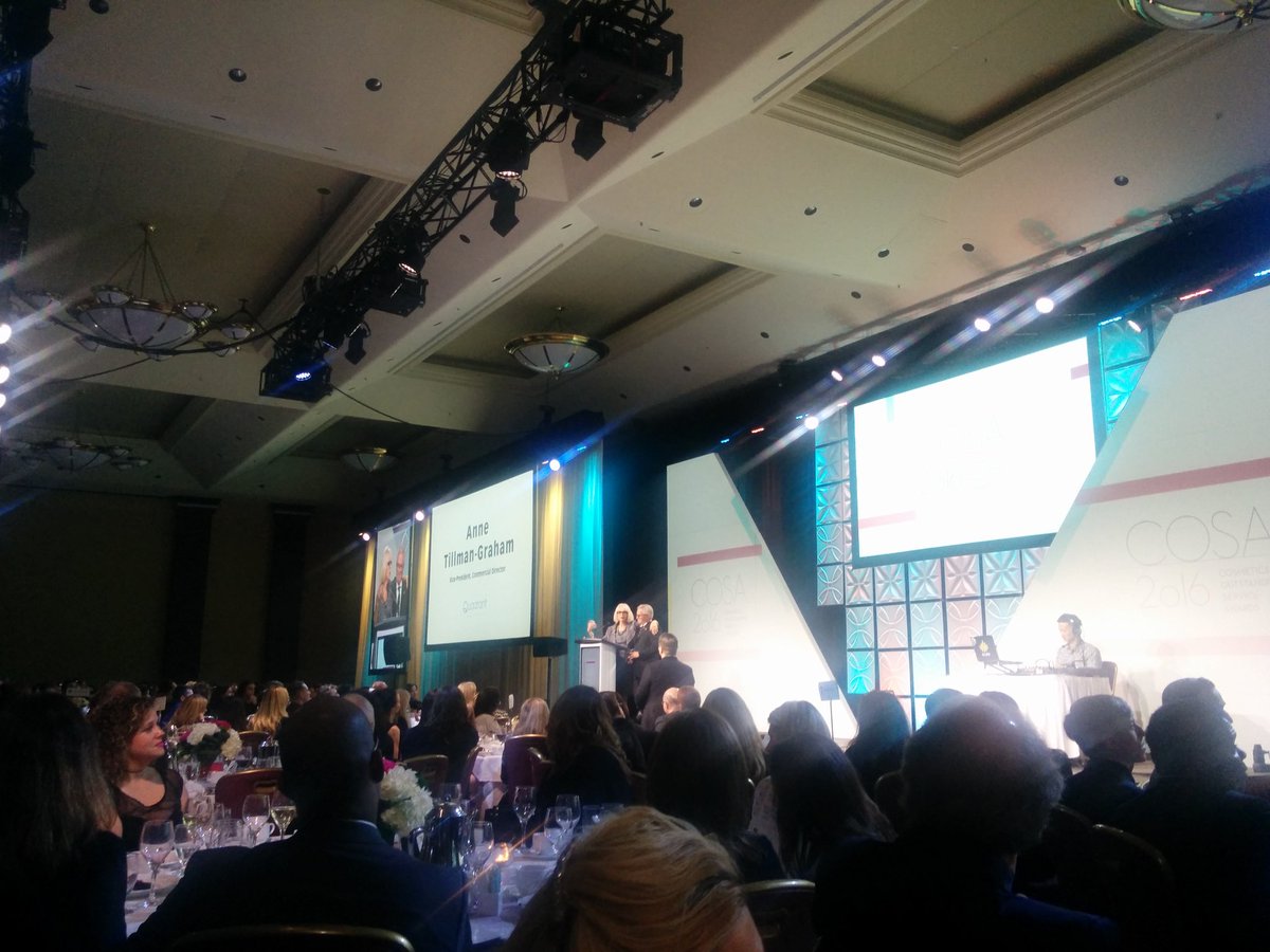 cosm_alliance's tweet photo. Anne Tillman Graham from Quadrant Cosmetics recognizes @jimhickstweets for making these awards happen. #COSA16 https://t.co/kF4PUkoJP8