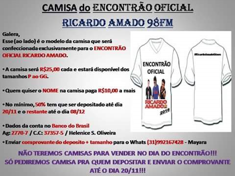 yaya_paola's tweet photo. Agora sim todos os detalhes sobre a CAMISA do #EncontraoOficialRA2016_!Duvidas?? É so chamar no Whats (31)992167428 https://t.co/u7BzO2aJHs