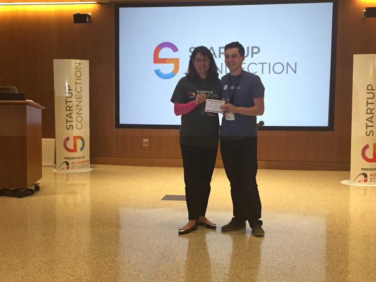 SUConnectionSTL's tweet photo. $5,000 People's Choice Award goes to @SafeTrek! https://t.co/7xNFd78Trk