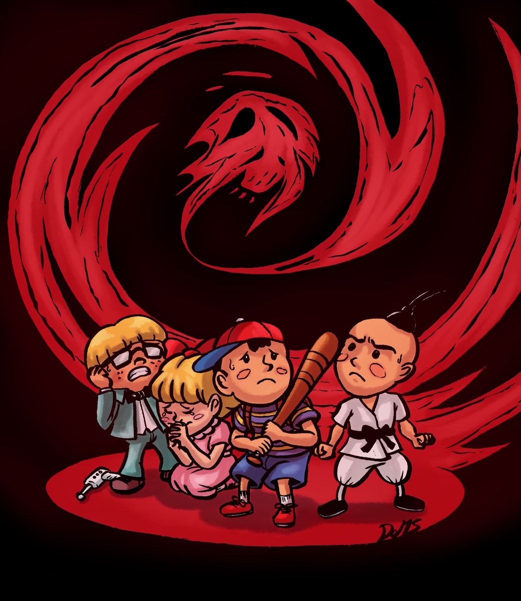 Domenico Montini Colored An Inktober Pretty Happy With It Earthbound Mother2 Ness Giygas Snes Retro Myfanart