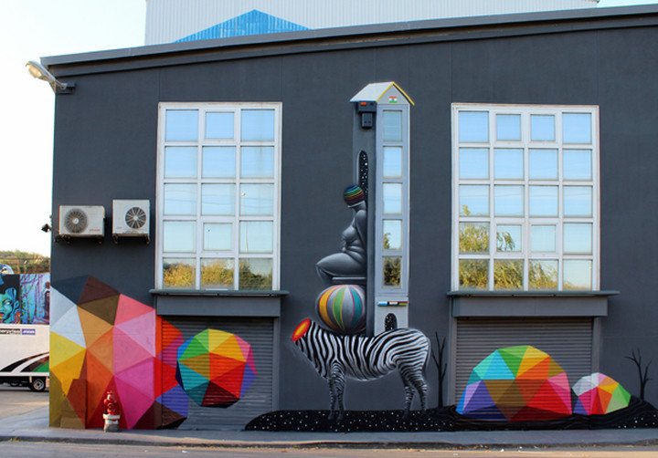 Com2Geek's tweet image. One Day / One Street Artist #10 
1/3

Okuda @OKUDART 

#StreetArt #Graphic #art #design