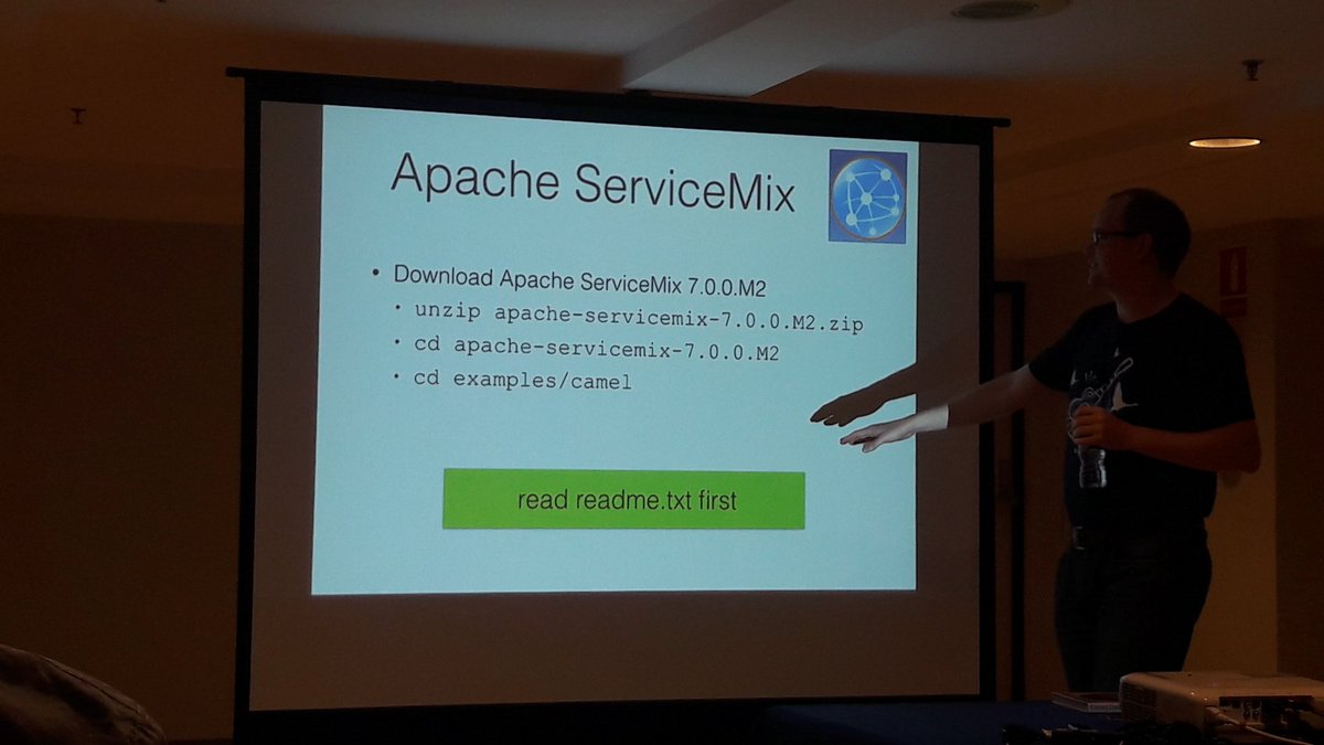 ksobkowiak's tweet image. #ApacheServiceMix at #apachecamel  talk by @davsclaus #ApacheCon #apache #camel #servicemix