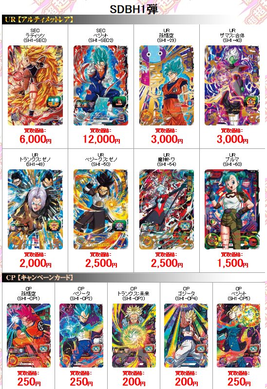 カードショップカリントウ堺東店 カードショップカリントウです 本日稼動 スーパードラゴンボールヒーローズ の買取価格表アップしました 夜には価格変動するかもしれません 郵送買取はもちろん 各店での店頭でのお持込み買取もお待ちしております カードショップカリントウ堺東店 カードショップカリントウです 本日稼動 スーパードラゴンボールヒーローズ の買取価格表アップしました 夜には価格変動するかもしれません 郵送買取はもちろん 各店での店頭でのお持込み買取もお待ちしております
