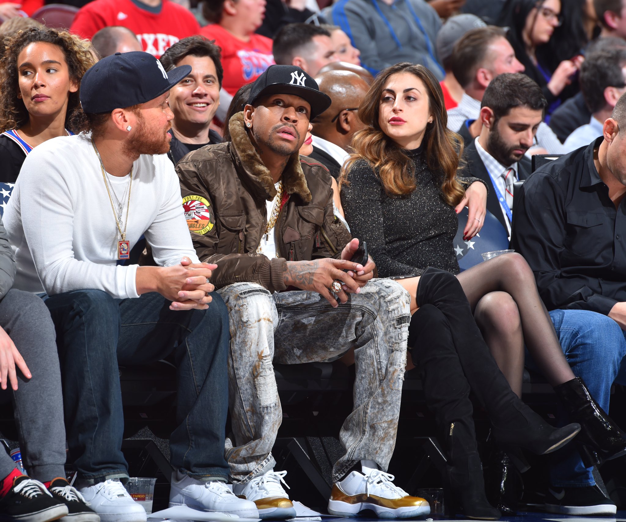 Allen Iverson sits courtside 