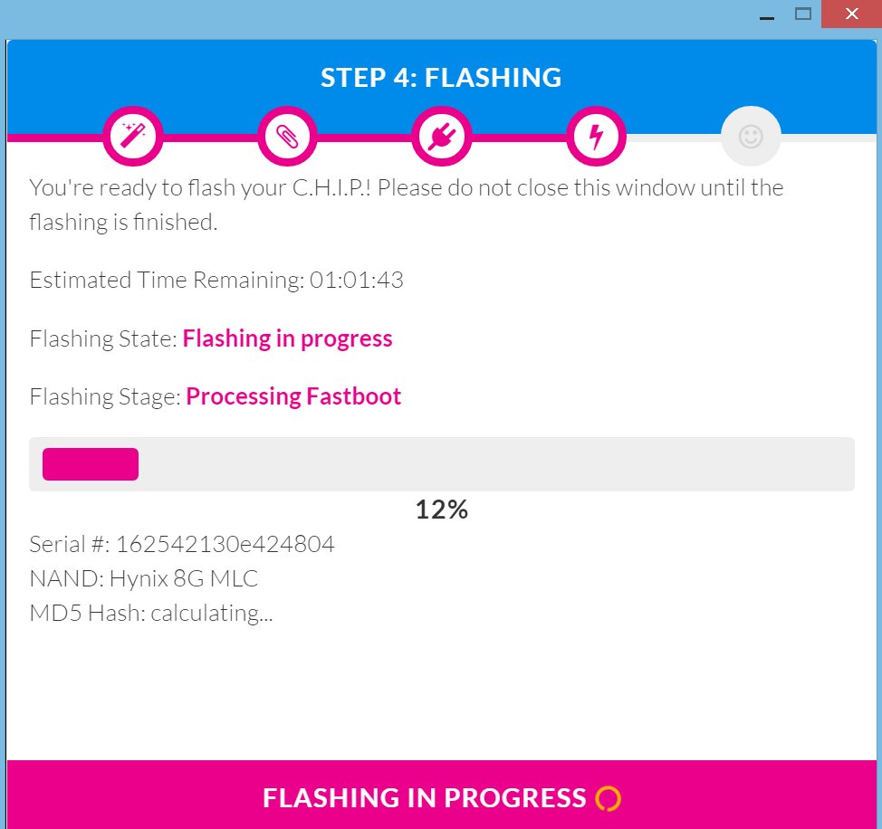 hemantkamalakar's tweet image. CHIP flashing in progress. My CHIP now having 8GB storage available instead of 4GB. @nextthingco #getchip