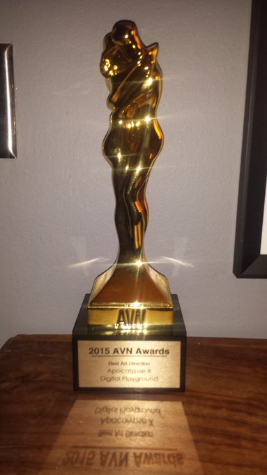 Well looky what we finally picked up...nearly 2 years later! Our AVN Best Art Direction award for Apocalypse<a href="/tag/shiny"class="tags"><span>#shiny</span></a>