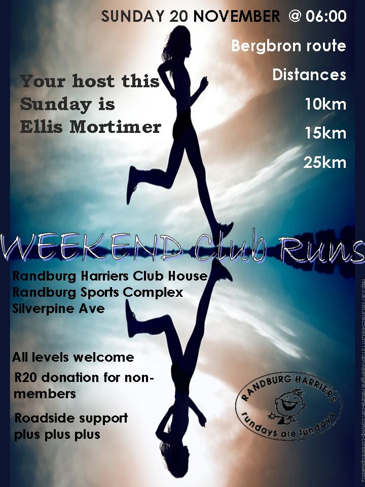 cathyannecowan's tweet photo. @RandburgH clubruns catering for all #runners 10k jog or sprint 15k recovery 20k if #running the #ToughOne &amp; 26k for the distance junkies https://t.co/RPWRPRjE3S