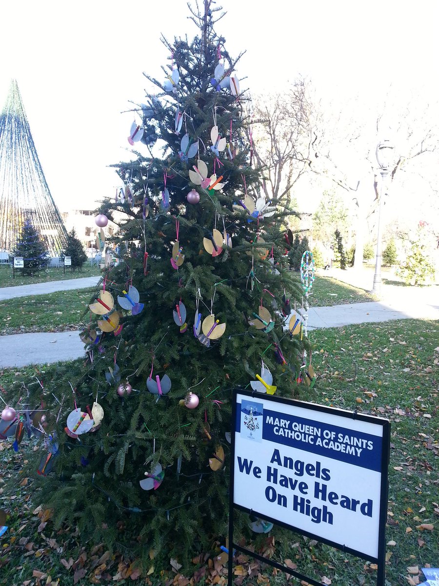 MQSCA's tweet photo. Thursday begins the #MKEholidaylights festival. Stop by Cathedral Square Park to enjoy our #MQSCA student decorated "Angels" tree! https://t.co/GDybMI20pi