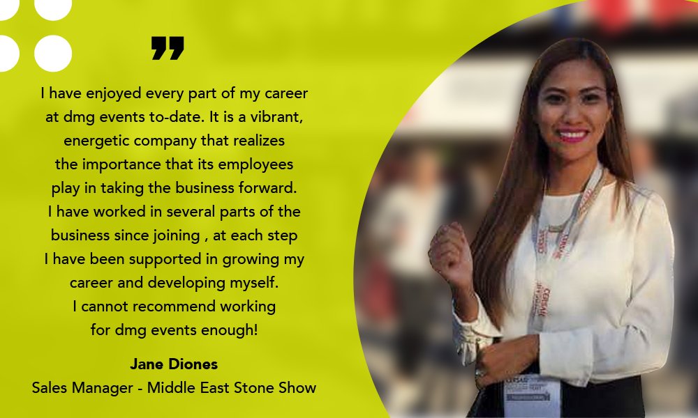 dmgeventsglobal's tweet photo. We would like to Congratulate @JaneDiones for having completed 5 #successfulyears with the business this month. #dmgeventsMEAA #eventprofs https://t.co/Oc1vXrfK6d