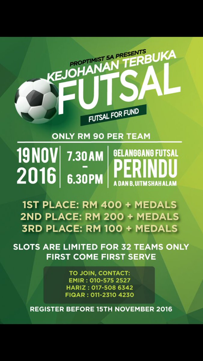 PRJourneytoBali's tweet photo. Masih ada ruang dan waktu untuk anda menyepak, menendang dan memeluk bola, daftar sekarang! #KUWOA #IPRMSA #PRSMA #SicbCommunityandU https://t.co/UZLQBIna99