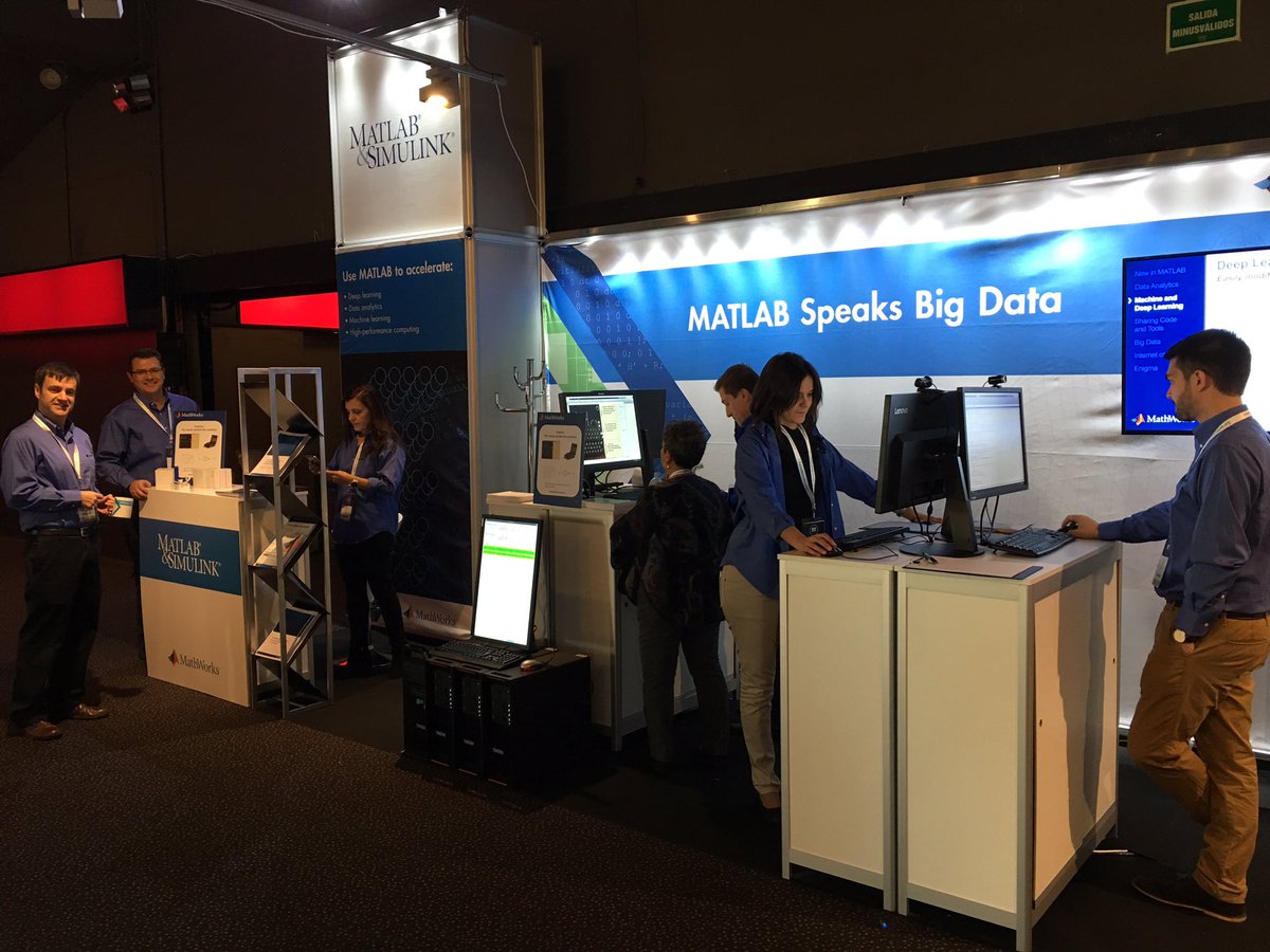 matlablive's tweet image. MATLAB booth ready for interesting discussions with attendees @BigDataSpain #MATLABcracksEnigma #BDS16