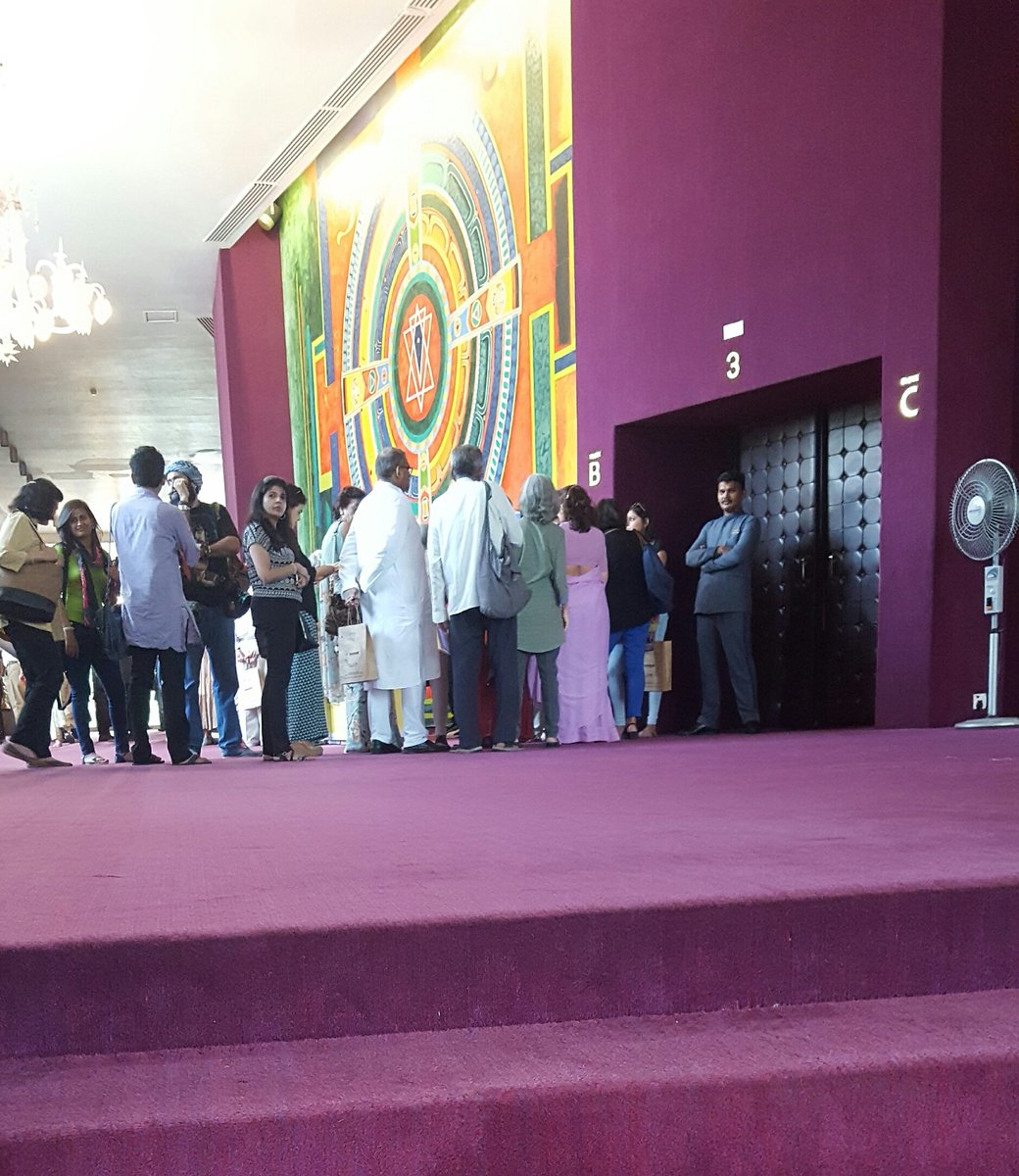 piuchopra's tweet photo. Finally a queue that's not complaining! #TataLitLive #OpeningCeremony #DeMonetisation https://t.co/TbXQ5UKg6P