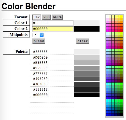 smashingmag's tweet image. Still useful, years, years later. @meyerweb’s Color Blender that suggests colors between any two CSS color values. meyerweb.com/eric/tools/col…