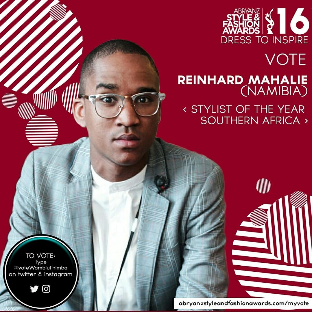 Stylist of the Year Southern Africa 
#IVoteReinhardMahalie 
#Asfa2016Nominee
#Asfa2016