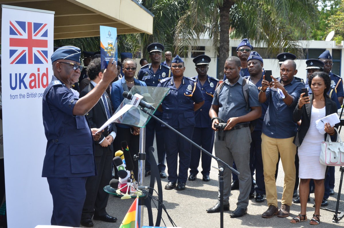 GhanaIGP's tweet photo. At the launch of election educational &amp; training materials for Police &amp; the public with H E @JonBenjamin19, British High C'ssioner to Ghana. https://t.co/tTwsuqxLMC