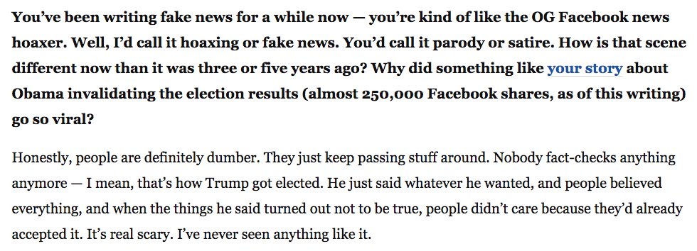 JuddLegum's tweet photo. Guy who writes fake news for Facebook keeps it real https://t.co/qsZxEjP2ne https://t.co/j0Axpt62v7