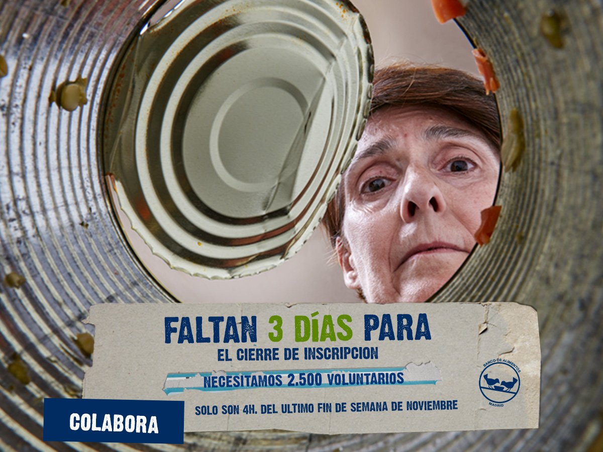 📣Último empujón, solo nos faltan 2.500 VOLUNTARIOS. 
Todavía estás a tiempo. COLABORA💙 granrecogidamadrid.org