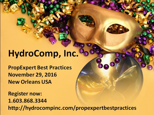 HydroCompInc's tweet image. Early registration deadline approaching Friday #PropExpertTraining New Orleans.@WorkBoatShow @Mar_Ex @sname_hq ow.ly/CUyU306cuxr