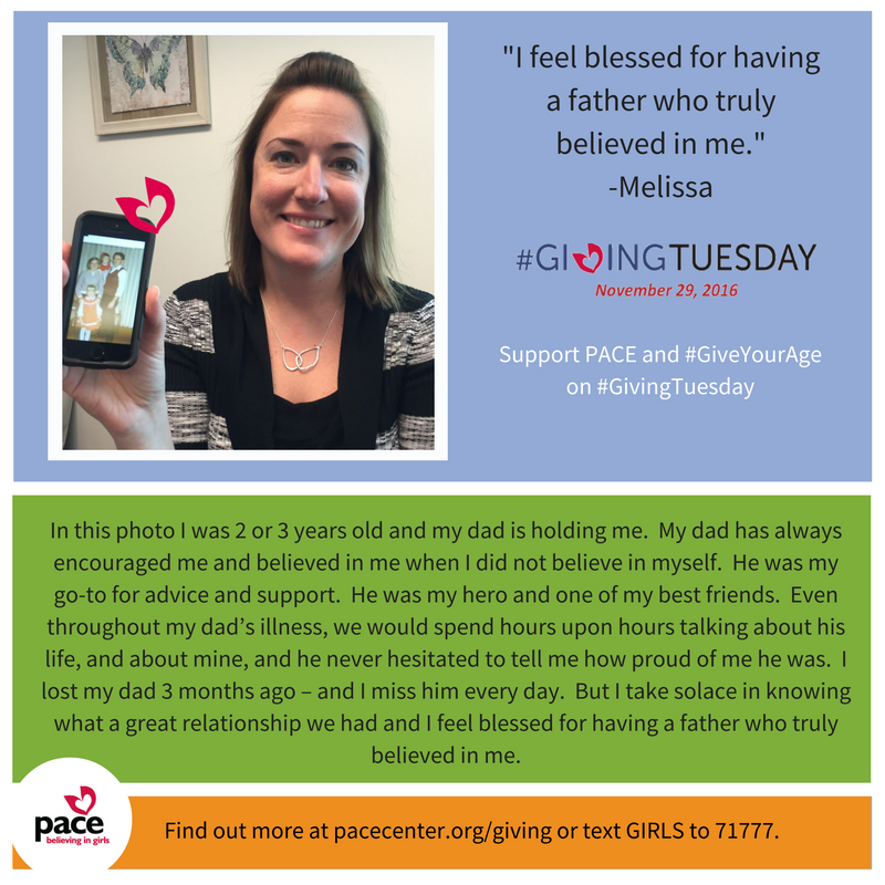 PaceCenter's tweet photo. We #BelieveInGirls everyday! For #GivingTuesday we are asking that you #GiveYourAge from a time when someone believed in you! #TBT https://t.co/AaWFs19aFf