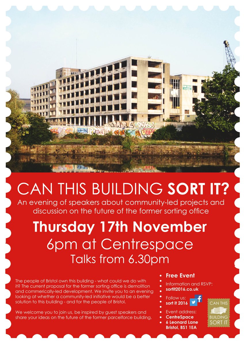 sortit2016's tweet photo. Come to our FREE #event TONIGHT at @centrespace1 looking at #community #development with speakers! RSVP https://t.co/ViaXNOuTyQ #bristol https://t.co/MhY2Yl9B5V