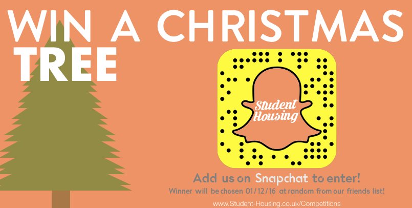 StudentHL's tweet image. We are getting into the Christmas spirit, giving away a real Christmas Tree, simply add 'StudentHousing on Snapchat to enter! #LincolnUni