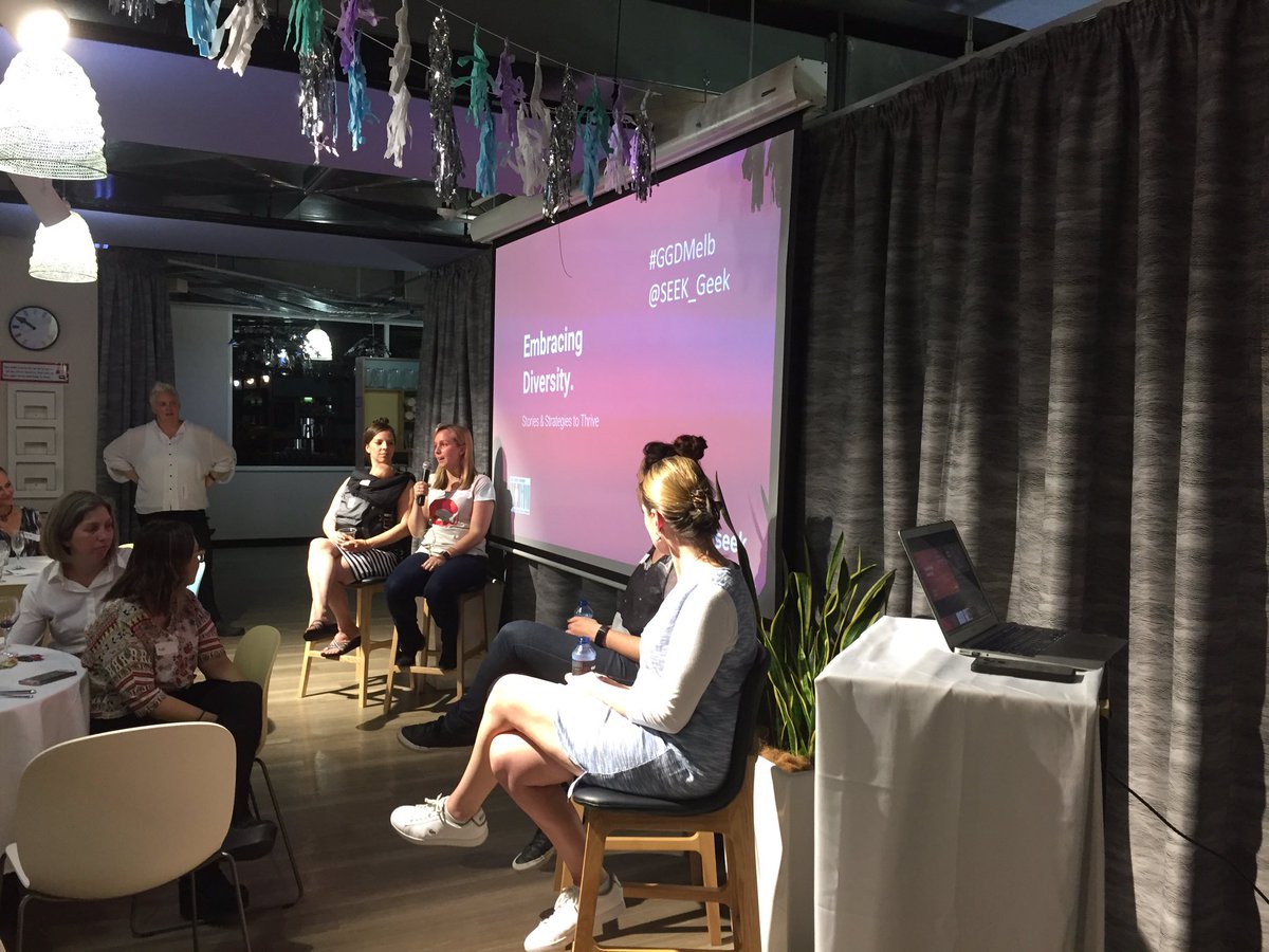 Thank you to our panel @annakelk <a href="/megandell/">Megan Dell</a> <a href="/jocranford/">Jo Cranford</a> &amp; <a href="/Erdbeervogel/">VS</a> for showing us strong women in tech &amp; sharing their stories #GGDMelb