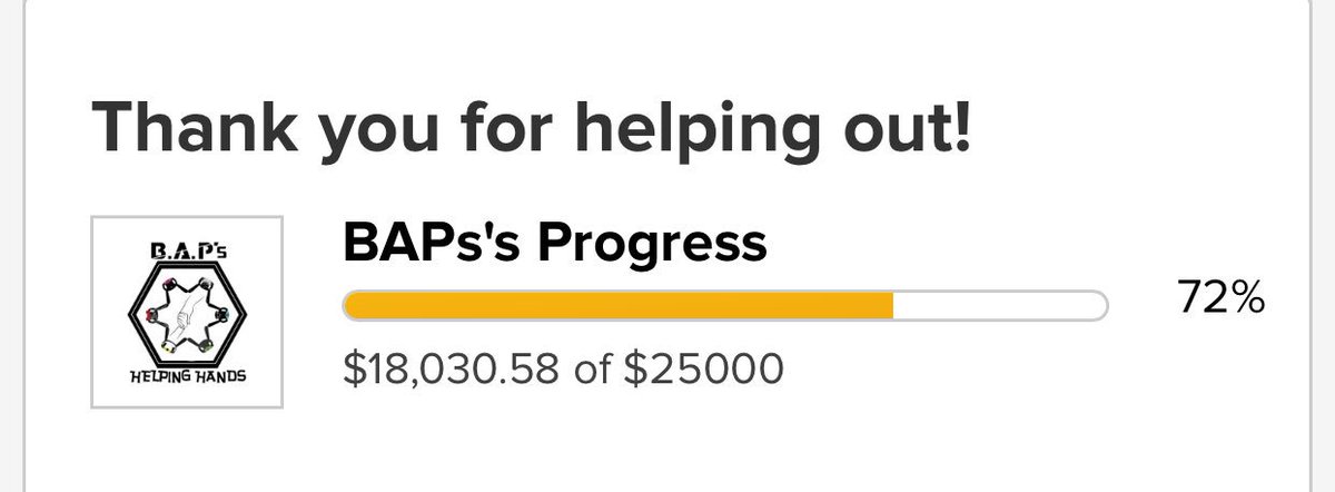 BAPHelpingHands's tweet photo. [‼️] We are $18,030.58 &amp; 72% towards goal for #BAPTown. $6,969.42 remains. Deadline December 26! 🙏 💕✏️📚❤️@BAP_Daehyun . #GetWellSoonYongguk https://t.co/cVacsvXxZL