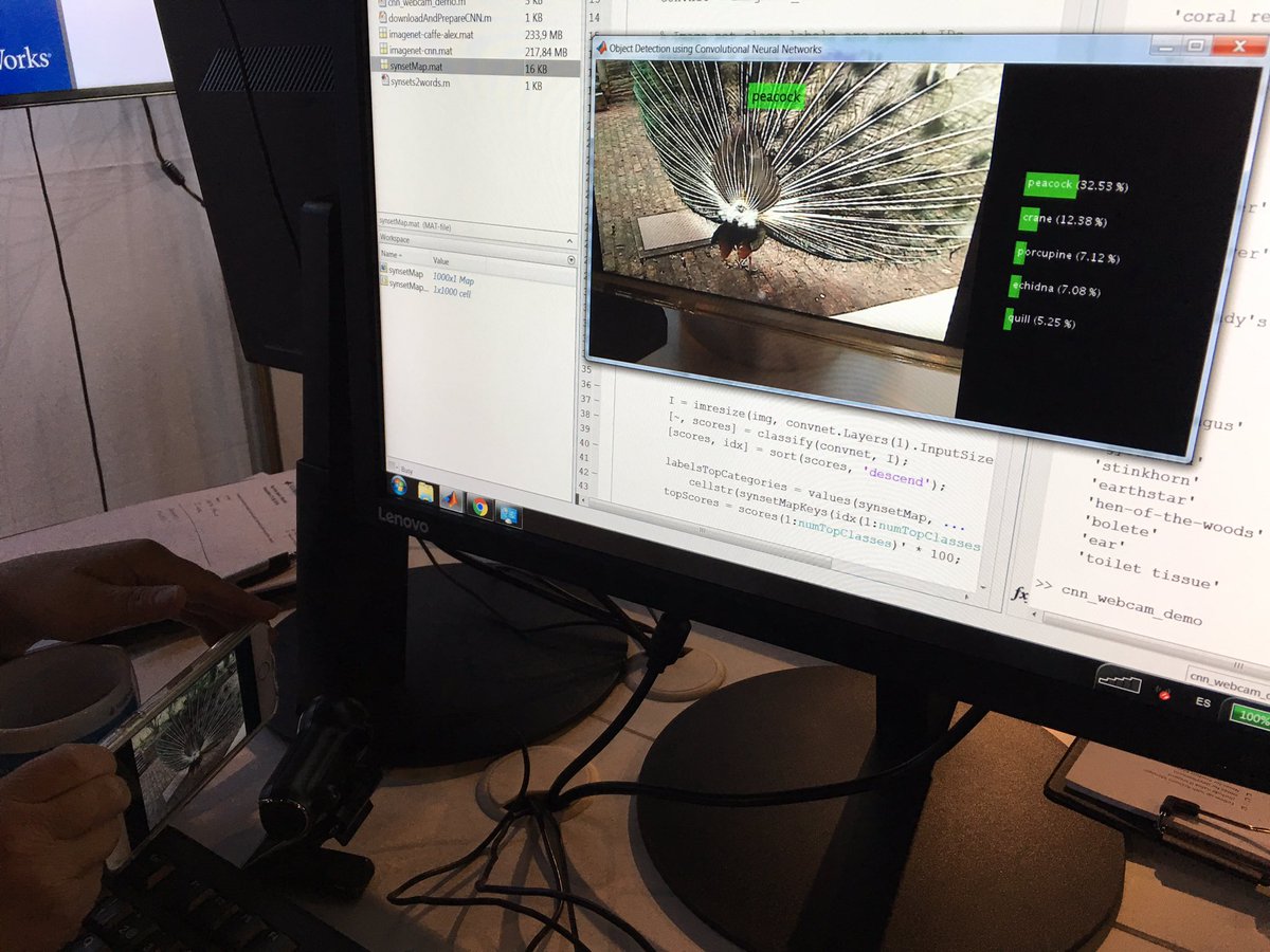 mathinking's tweet image. On a Safari with @ilovepuzzles at MathWorks booth doing #DeepLearning @BigDataSpain #BDS16