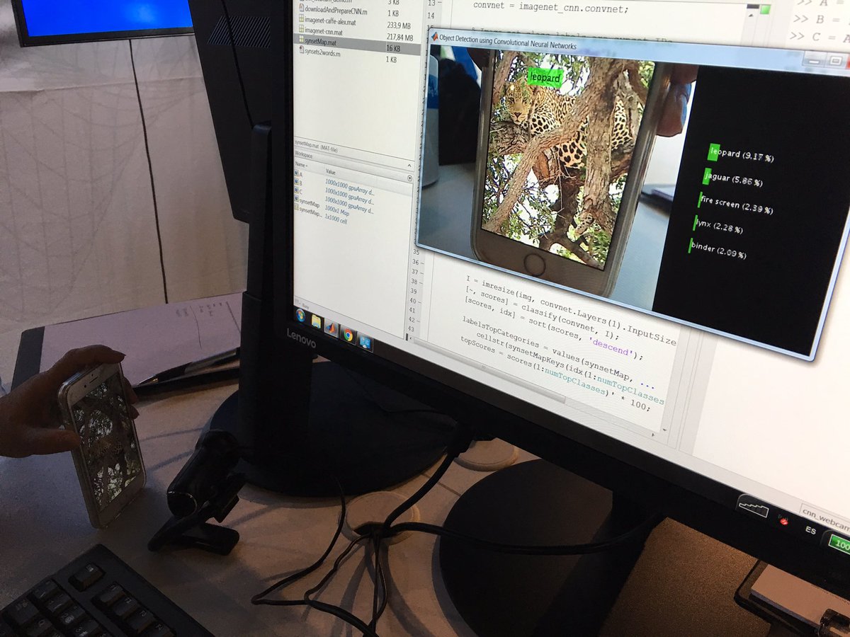 mathinking's tweet image. On a Safari with @ilovepuzzles at MathWorks booth doing #DeepLearning @BigDataSpain #BDS16